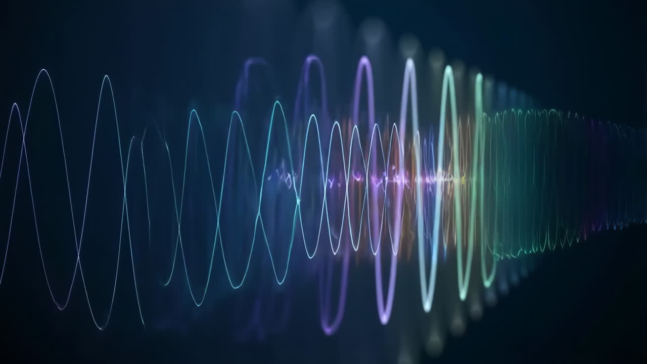 Abstract Digital Sound Waves Visualization