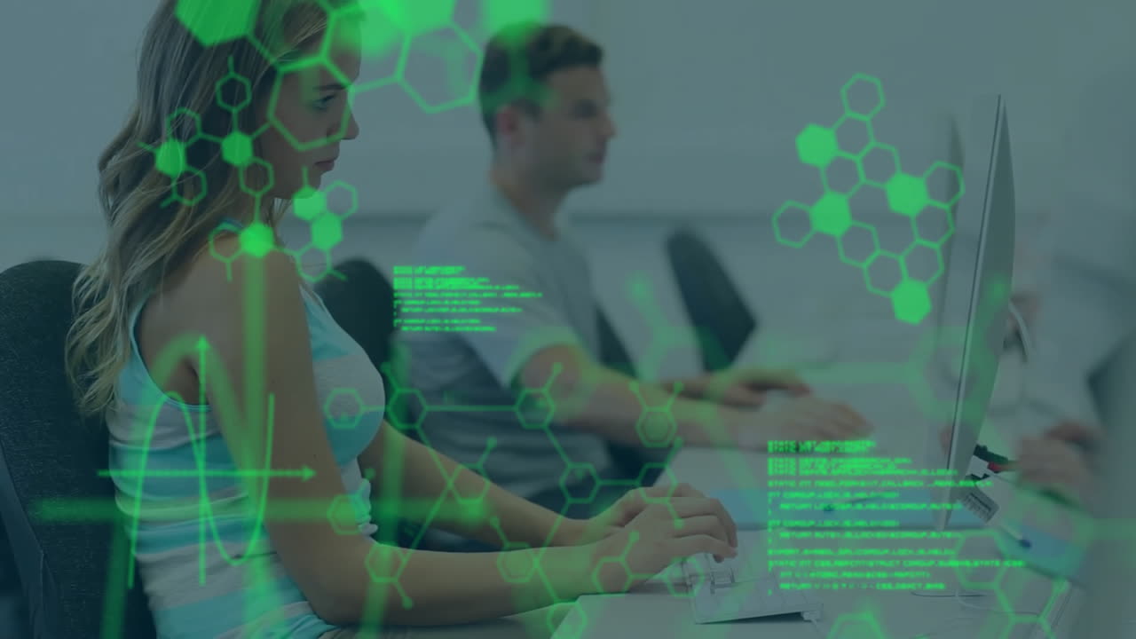 animación de fórmulas químicas y procesamiento de datos en diversos estudiantes que utilizan computadoras
