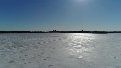 drone footage of beautiful finnish nature during the winter