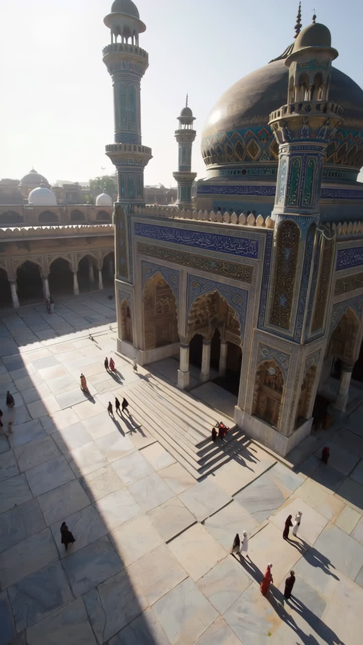 Islamic Architecture: Grand Mosques and Intricate Stained Glass with Carved Wood Details