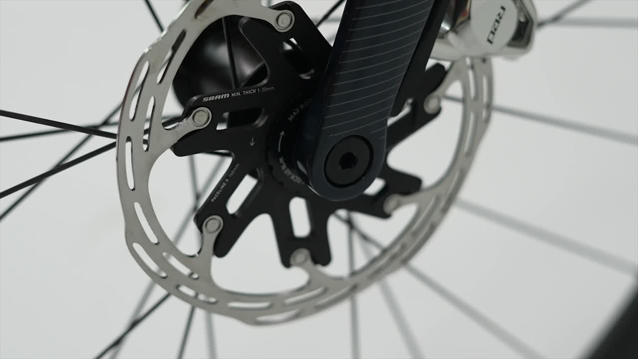 Close-up of SRAM Disc Brake and Bicycle Wheel