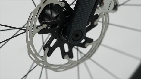 close-up of sram disc brake and bicycle wheel