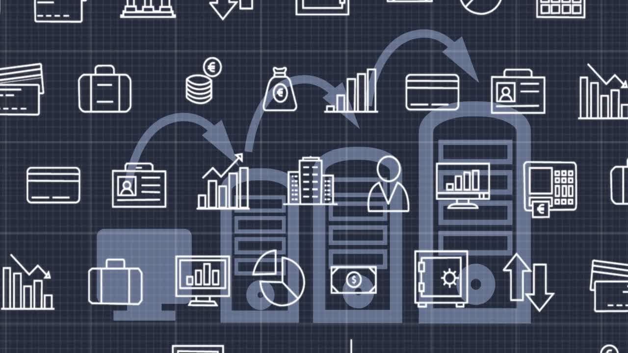 animación de iconos comerciales en las computadoras