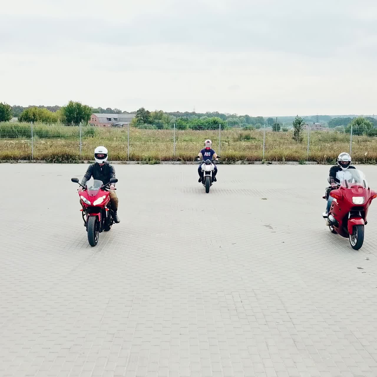 Bikers driving on motorcycle