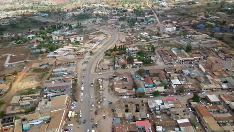 Aerial-of-several-neighborhoods-in-a-busy-Kenyan-town