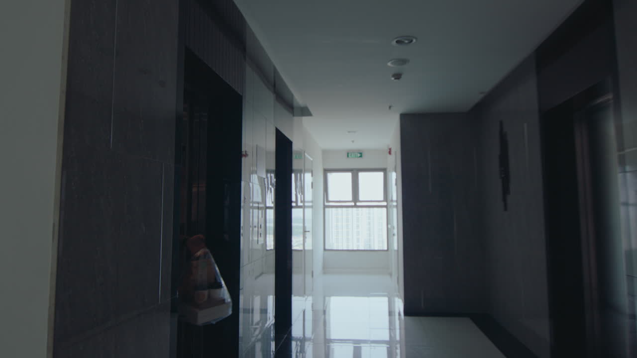 Delivery Man Walking with Food Order to the Door of Customer