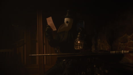 Plague Doctor in a Dark Room