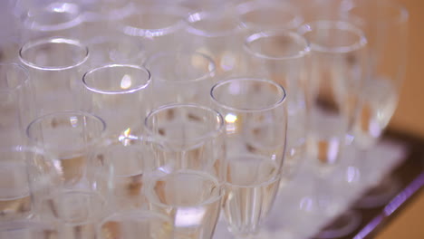 glasses full of fresh champagne during new years eve party