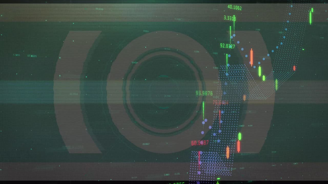 animación del procesamiento de datos sobre el escaneo del alcance
