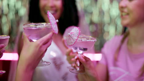 bachelorette party with cocktails