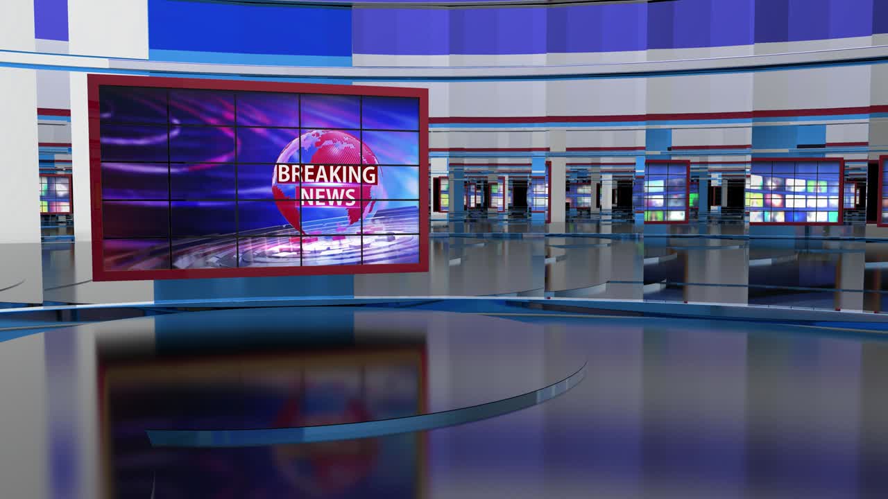 3d 가상 뉴스 스튜디오 배경 루프