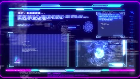 animación del procesamiento de datos en la interfaz