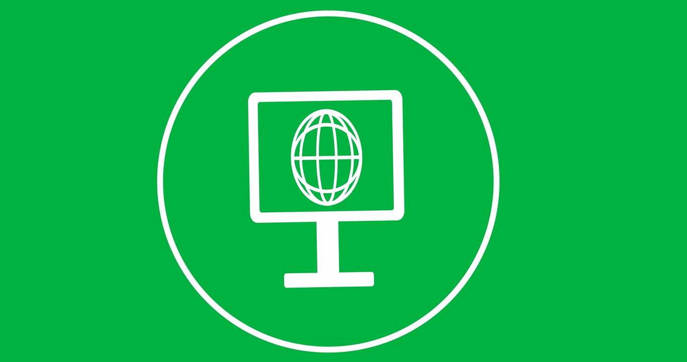 Animation of icon with globe over transparent background