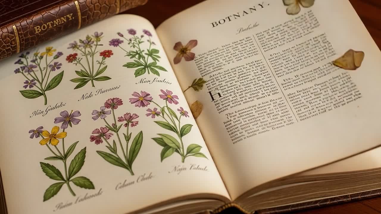Exploring the Richness of Botany: A Detailed Study of Illustrated Flora and Their Descriptions from an Antique Botany Book