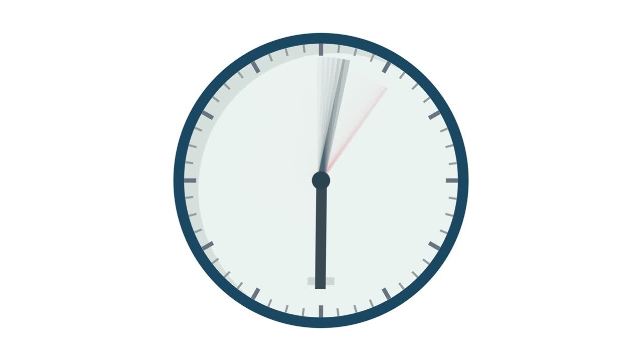 diseño de bucle de animación de reloj plano en fondo blanco