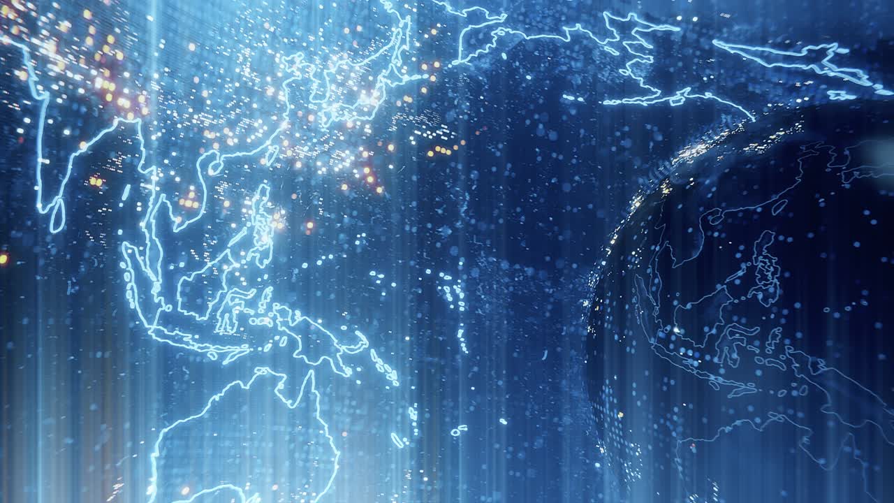 4k 미래의 세계화 인터페이스, 과학 및 기술 추상 그래픽의 감각