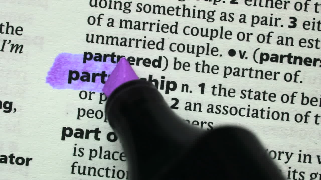 Partnership highlighted in purple