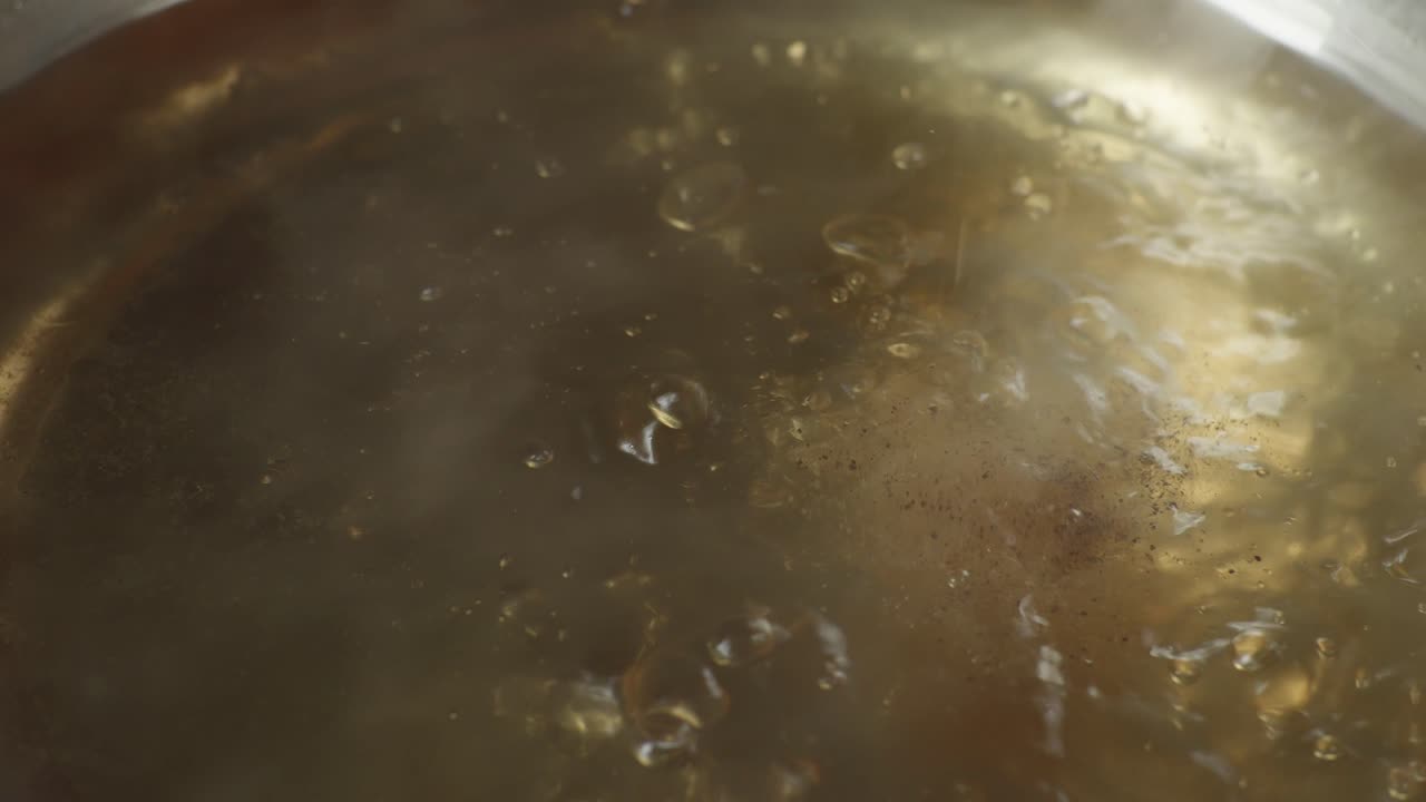 Close Up Of Boiling Soup Pot. Sukiyaki Or Shabu In A Pot