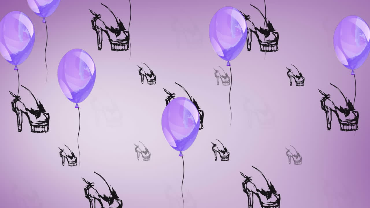 animación de dibujos de zapatos sobre un fondo rosa