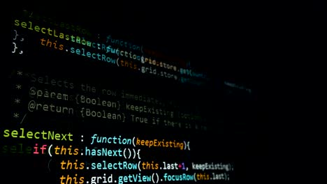 concetto di sicurezza informatica. codice degli hacker sullo schermo del computer, 4k.