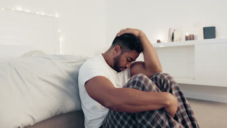 Depressionen,-Angstzustände-Und-Stress-Mit-Mann-Im-Schlafzimmer