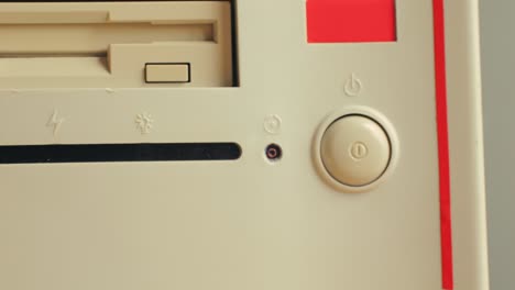 vintage computer case with power button