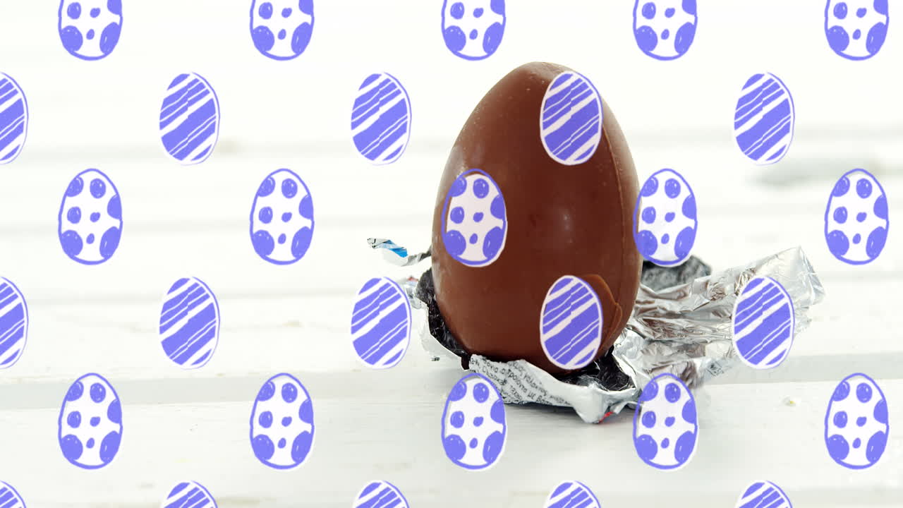 파란색 장식 이스터 달 ⁇  이스터 달 ⁇ 의 클로즈업에 맞춰 원활한 패턴으로