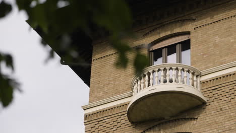 italian balcony in low angle shot with slight movement