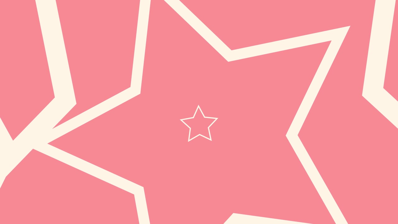 Contorni Animati di Stelle Bianche che si Espandono e si Contraggano su Sfondo Rosa
