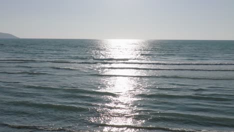 Waves-moving-in-slow-motion-on-sea-surface-on-a-summer-day