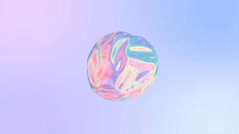 animación 3d de una forma líquida lisa abstracta. bola de tela holográfica con ondulación y remolino. animación 3d de bucle sin costuras de 4k.