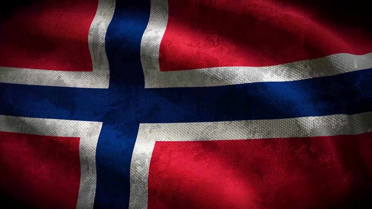 Norway grunge flag - loop animation