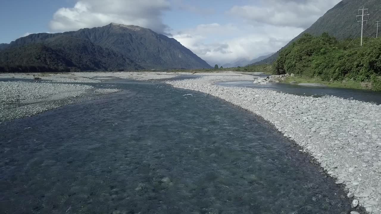 River Landscape with Mountains