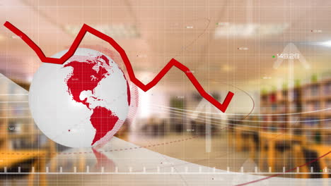 Animación-Del-Procesamiento-De-Datos-Financieros-Sobre-El-Globo-Y-El-Almacén.