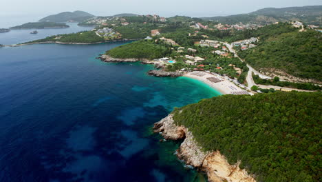 Aerial-drone-view-of-the-Preveza-coastline-in-the-Epirus-region-in-Greece