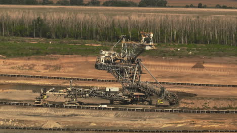 open pit mine with bucket wheel excavator