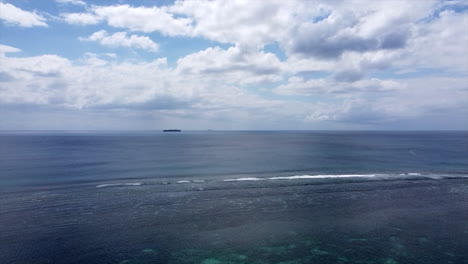 Aerial-wide-shot-of-container-ship-floating-in-indian-ocean