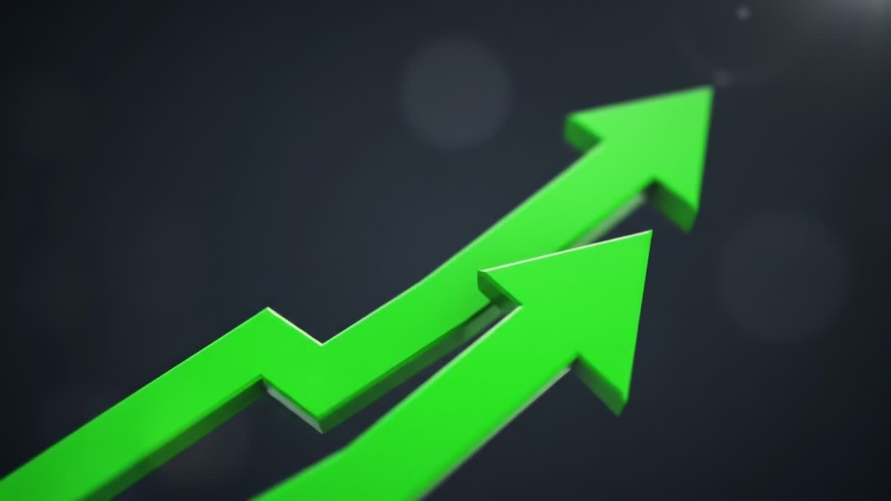 Green Arrows Pointing Upward