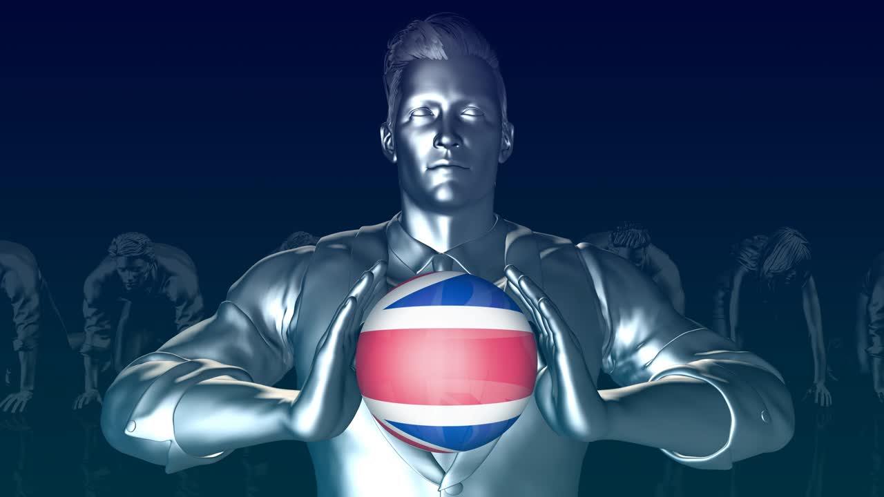 영국 발을 들고 있는 남자 - 글로벌 스피어