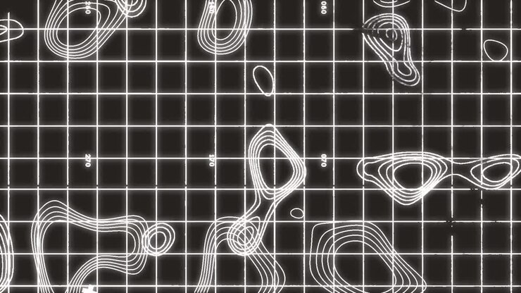 Animation of moving white lines over black background