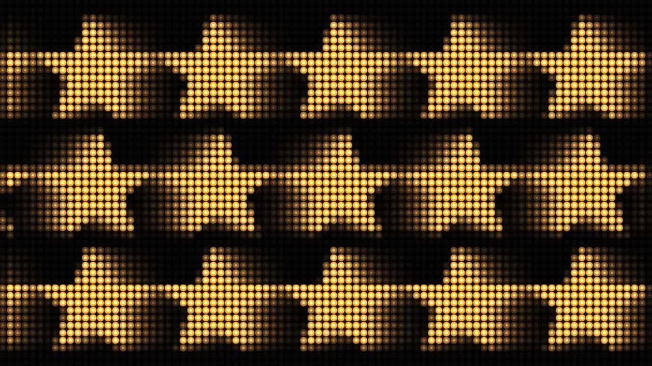 4k bucle de estrellas parpadeando grandes luces partículas de pared luz fondo de animación. luces de escenario.