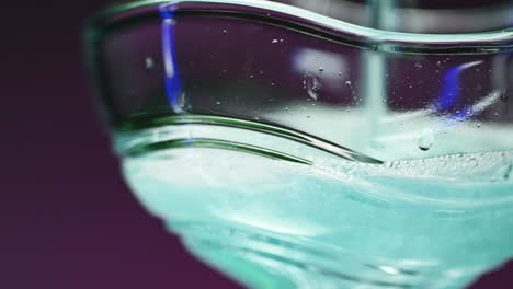 close-up of a refreshing mint-flavored cocktail