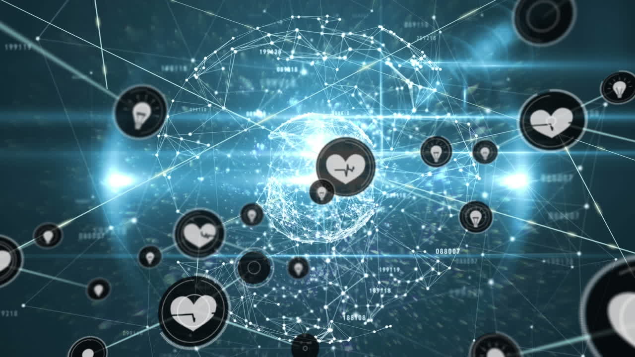 연결의 네트워크와 함께 지구의 애니메이션