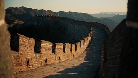 shot of china wall in setting sun