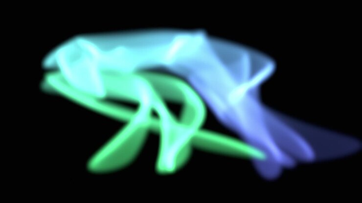 Effetto aurora digitale astratto, grafica computerizzata renderizzata.