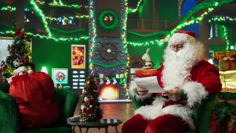 santa reading a christmas letter