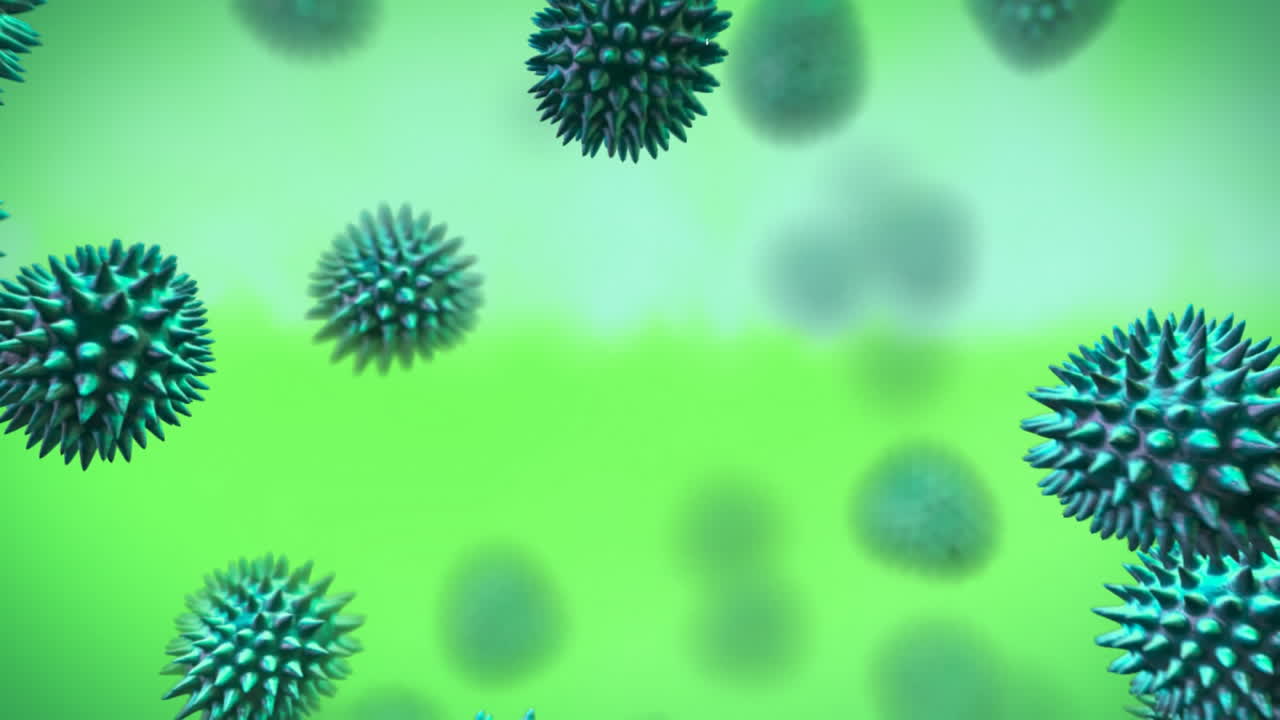 Virus verde che si muove sullo schermo