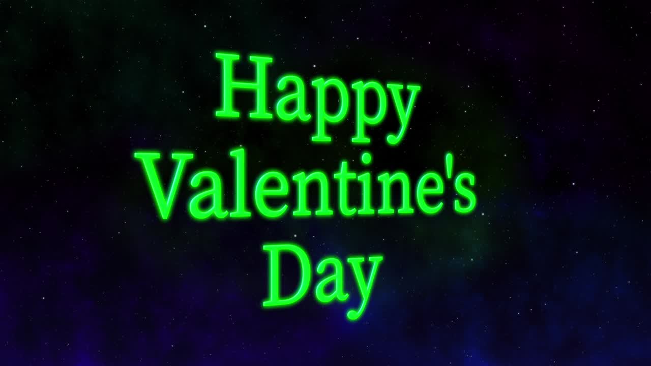 Animazione grafica di testo per messaggio di San Valentino.