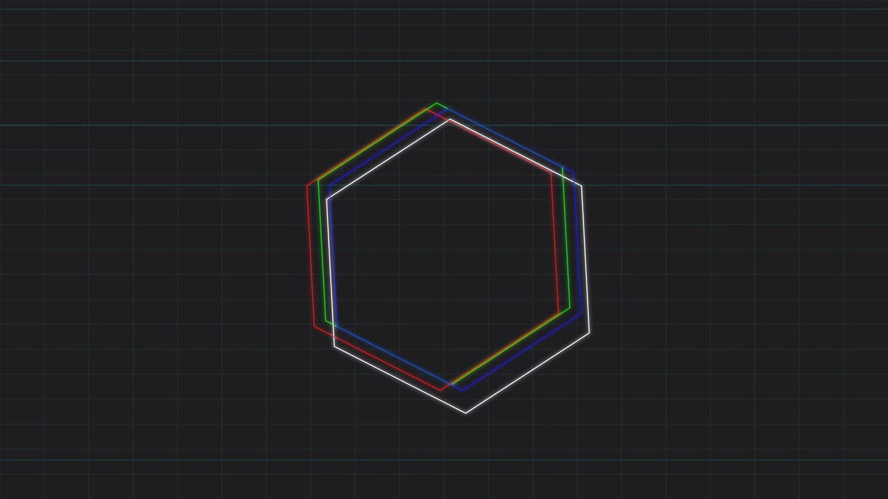 Abstract Hexagon Shape Animation with Glitch and Digital Effects