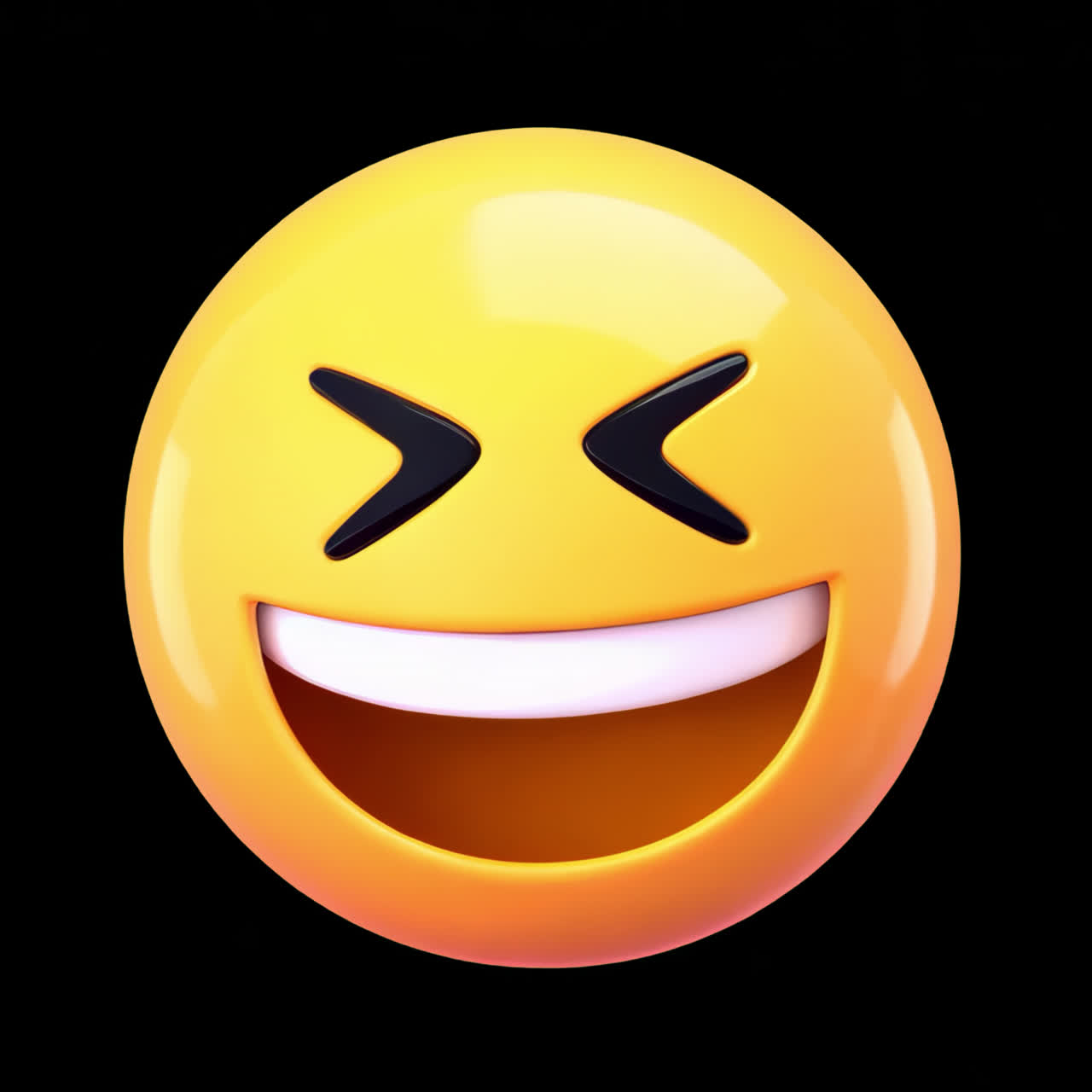 3d laughing out loud emoticon animation isolated asset, transparent 4K video, alpha channel, ProRes